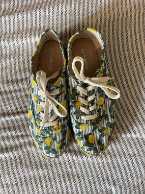 Gianni Bini Dunnigan Lemon Stripe Espadrille Sneakers